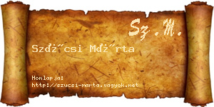 Szücsi Márta névjegykártya