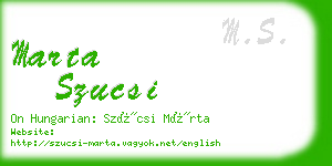 marta szucsi business card